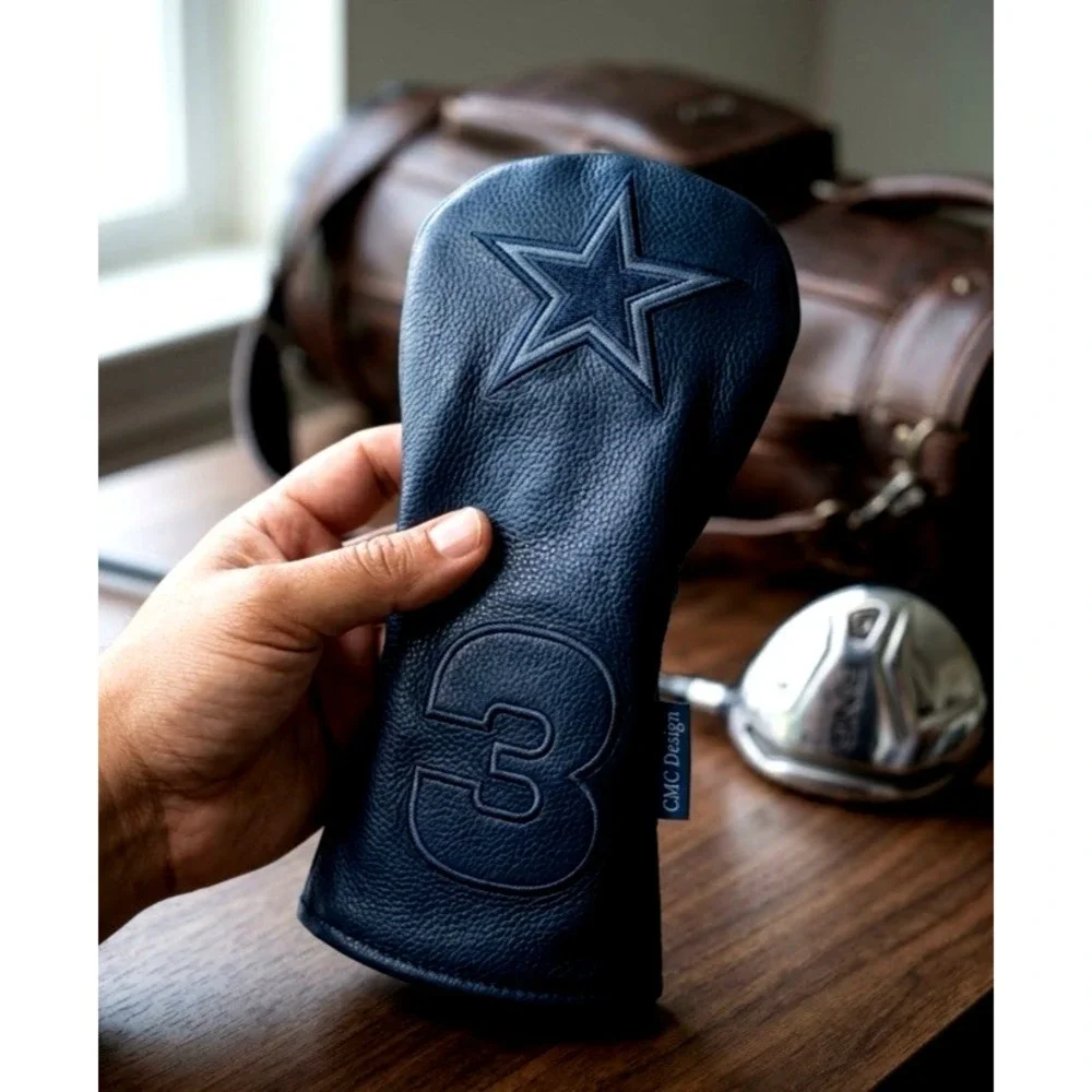 NFL Dallas Cowboys Driver Head Cover Premium Leather Quilted Cover CMC Golf NEW
